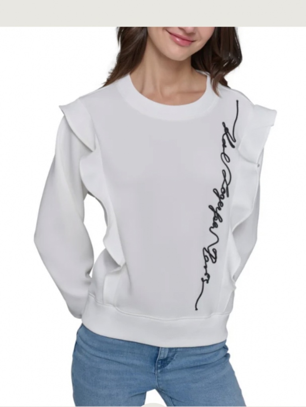 Ruffle Logo Crewneck sweatshirt Karl Lagerfeld XS
